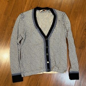 tory burch blue patterned sweater
